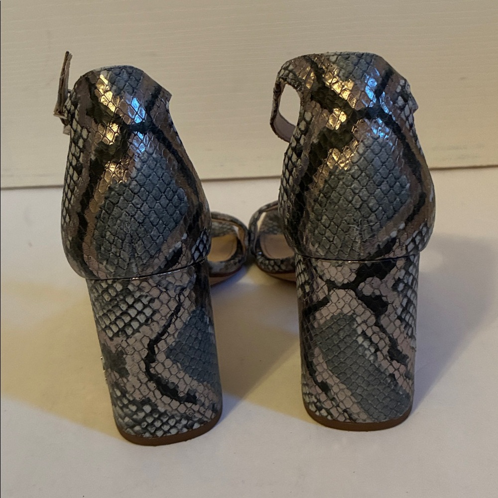 Sam Edelman Daniella Snake Print 3.5 in Leather Block Heels size 7.5 - Picture 4 of 12
